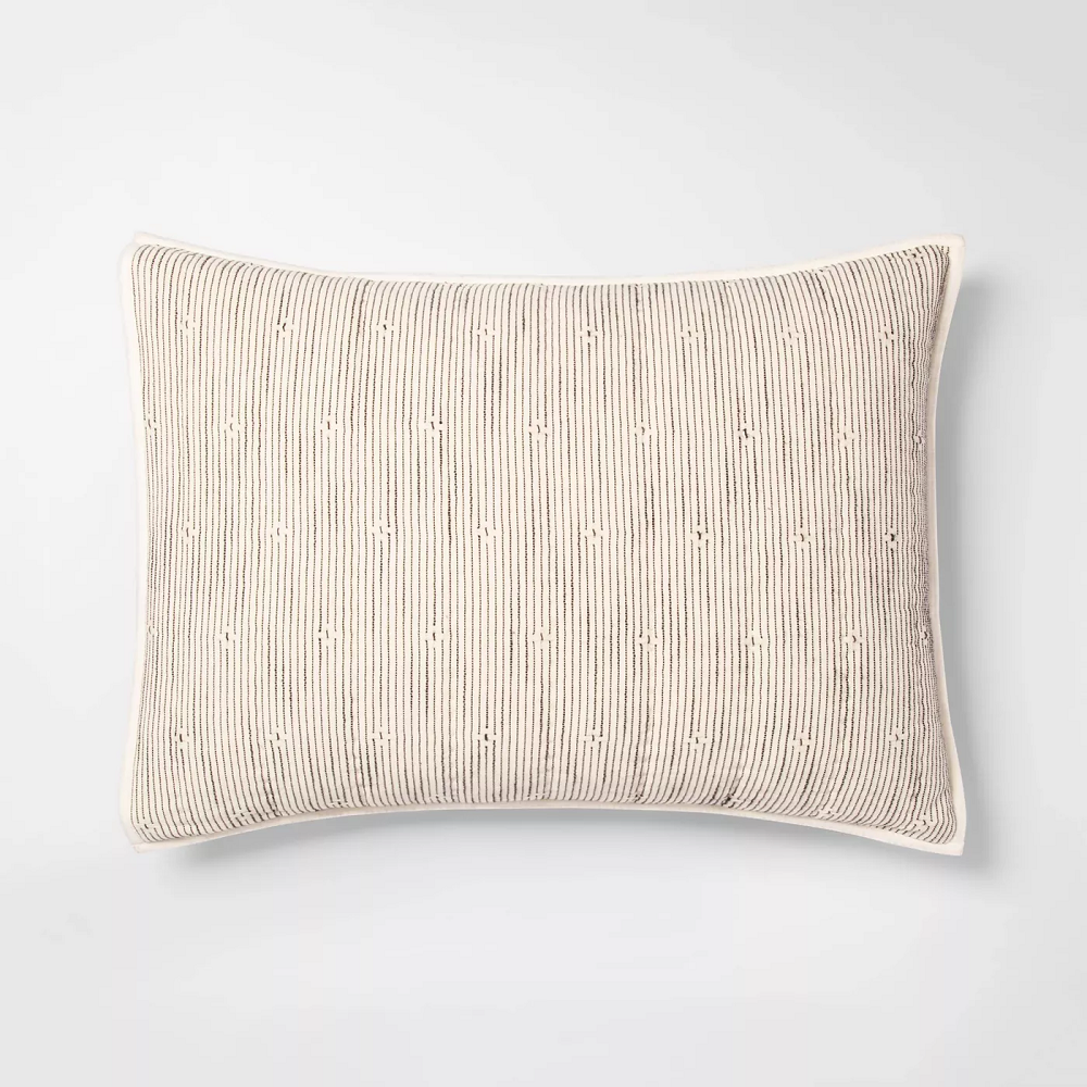 OPALHOUSE Standard Texture Stripe Pillow Sham in Neutral/Black