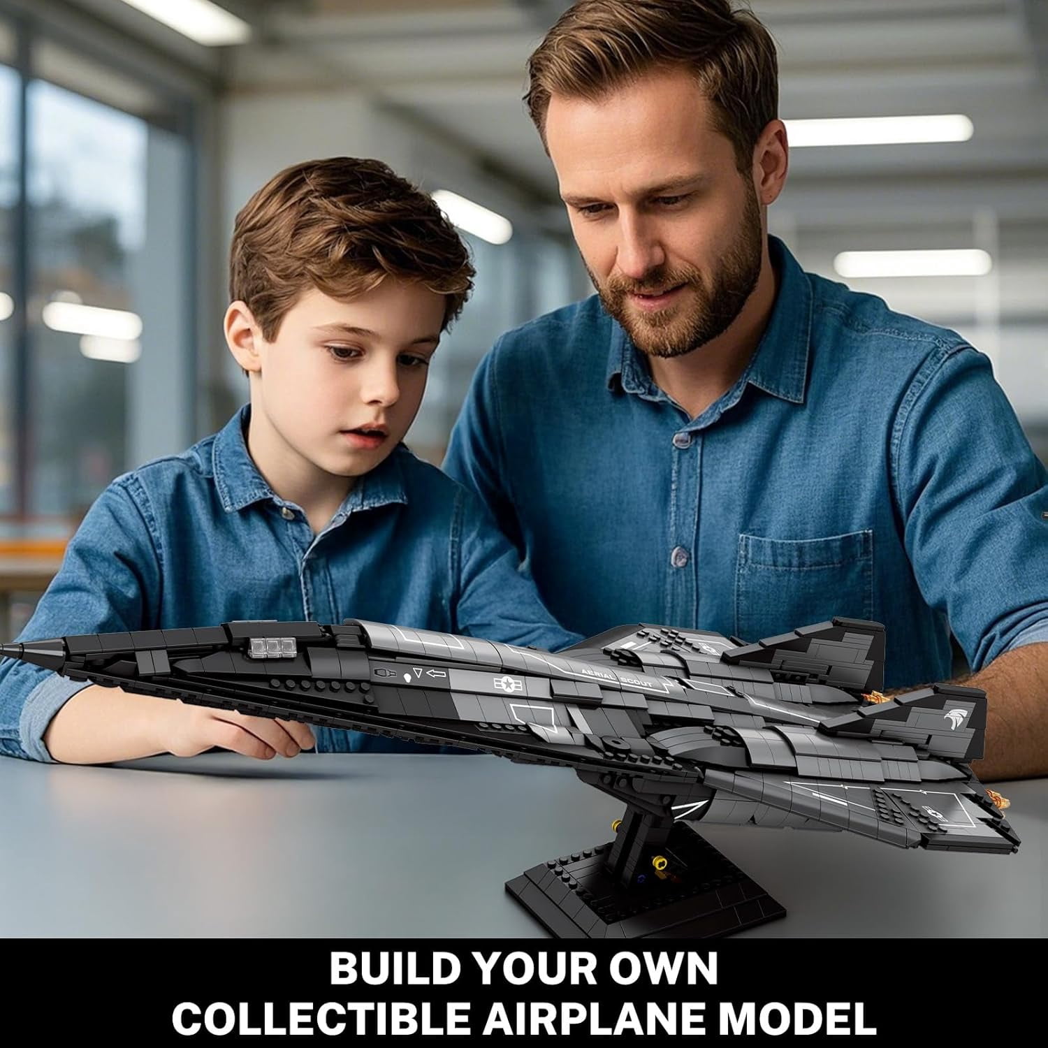 Technic SR-72 Reconnaissance Fighter Jet Building Set, Military Airplane Toys Construction Set 33039, Model Plane Kit Aviation Collection,
