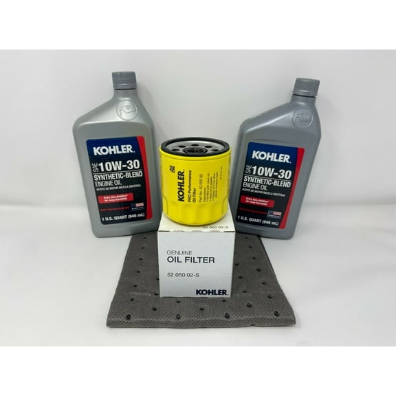 Genuine Kohler 52 050 02-S Oil Change Kit w/Oil pad and 2 Quarts of 10W30 Oil