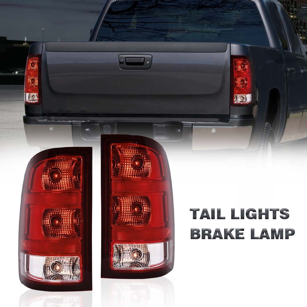 PIT66 1Pair Tail Lights Lamps Fit For 2007-2013 GMC Sierra 1500 2500 3500HD Left+Right