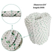 3/8 x 100 ft Double Braid Polyester Rope 4800Lbs Breaking Strength Strong Pulling Rope for Climbing Sailing Camping Swings