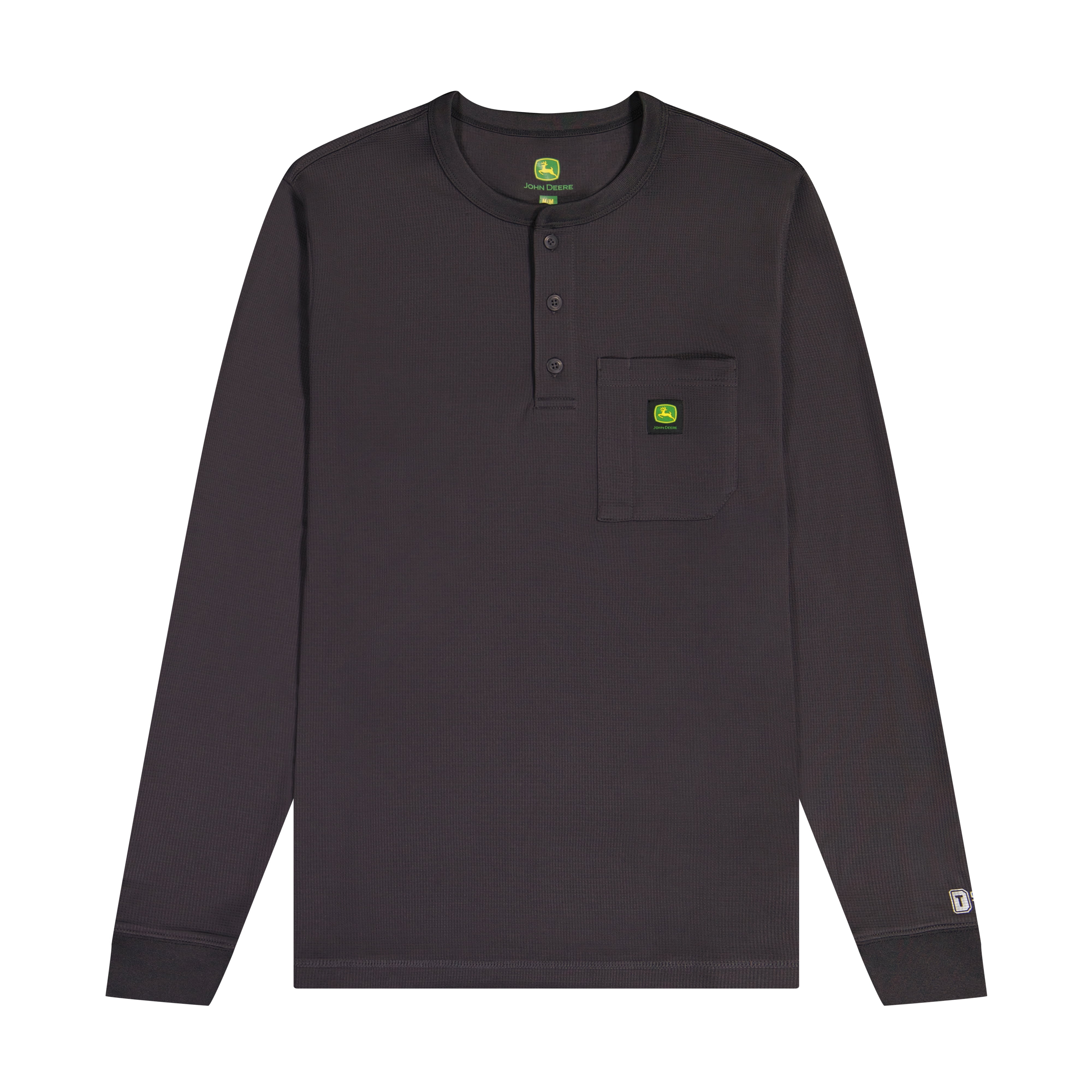 John Deere Men's Warmth Shield Long Sleeve Thermal Pocket Henley Shirt JD