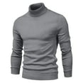 thumbnail image 3 of PuLe Long Sleeve Shirts for Men Men's Solid Color High Neck Pullover Long Sleeved Loose Base Shirt Top Sweater Turtleneck Sweater, 3 of 4