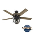thumbnail image 2 of Hunter 52 inch Indoor Ceiling Fan with LED Lights - Black Ceiling Fan with Pull Chain, For Bedroom, Living Room, or Kitchen, Standard Mount, No Remote, 5 Blades - Mt. Vista 50169, Natural Black Iron, 2 of 11