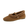 thumbnail image 2 of Wowcloth Women's Fashion Casual Winter Loafers – Fleece-Lined Buckle Strap Low Heel Slip-On Comfortable Flats with Versatile Styles for Daily Wear, 2 of 3