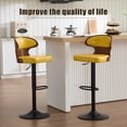 thumbnail image 3 of MOONMISS Swivel Bar Stools Set of 2, Wooden Kitchen Bar Chairs with Back, PU Leather Counter Height Barstools for Kitchen Island,Yellow, 3 of 7