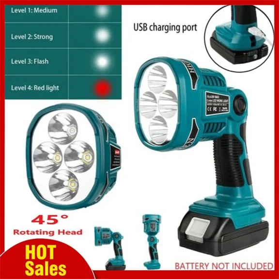 LED Work Flashlight Torch Lamp For Makita 18V Li-ion Battery Cordless Spotlight