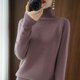 thumbnail image 1 of Suéter básico de cuello alto de lana merino, suéter de cachemira informal, cómodo, otoño e invierno, ropa de mujer con mangas raglán, 1 of 5