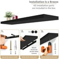 thumbnail image 4 of Sorbus Extra Long Floating Shelves – Set of 3 Wall-Mounted Shelves (48"x9") for Bedroom, Kitchen, Living Room, Bathroom – Black Farmhouse Décor, 4 of 5