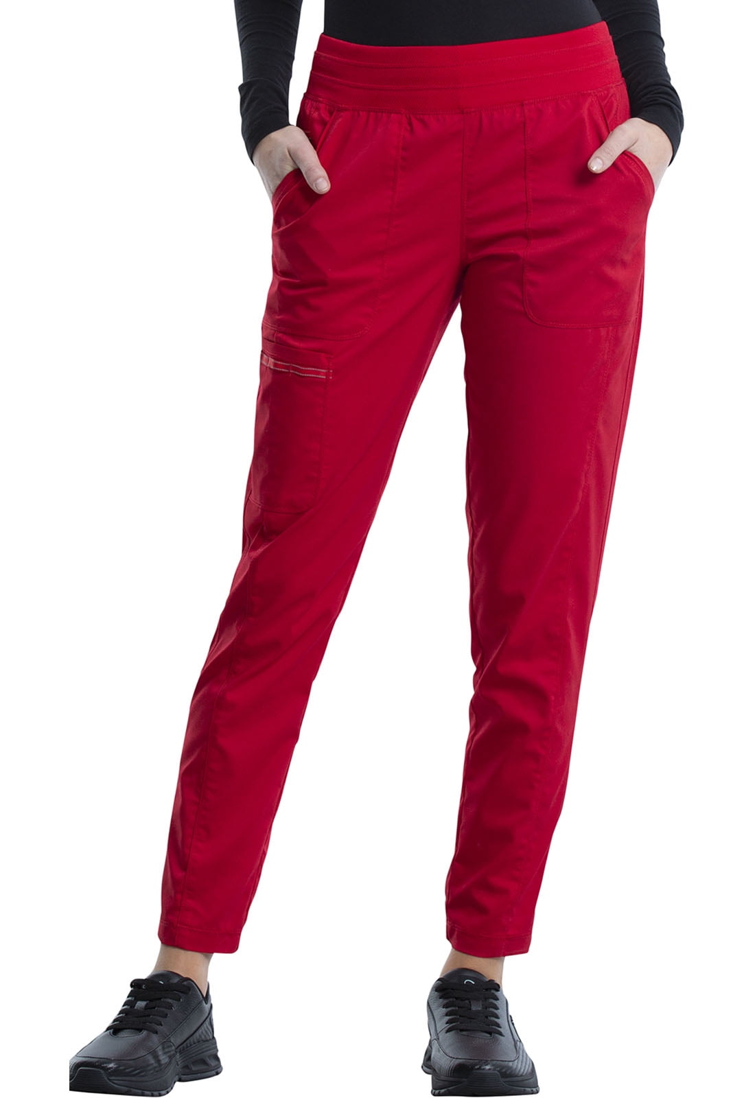 Photo 1 of Cherokee Workwear Revolution Scrubs Pant for Women Natural Rise Jogger WW011, L, Red