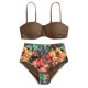 thumbnail image 4 of MKLEKYY Trajes De Baño Completo Mujer Womens Bikini Sets High Waisted Two Piece Swimsuits Floral Print Swimwear Swimsuits, 4 of 5