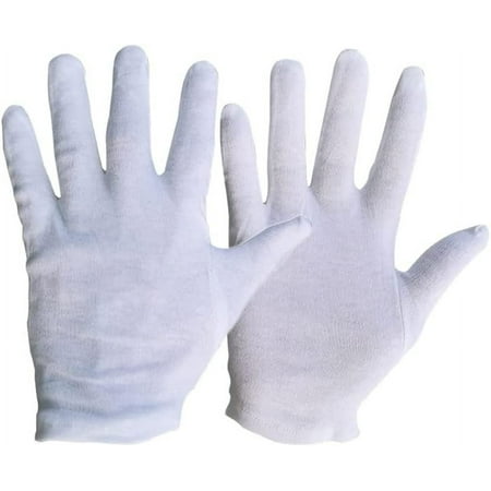 12 Pairs Moisturizing Gloves, Soft White 100% Cotton Gloves for Dry Hands, Eczema, Medium