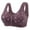 Purple, variant on Ohufall Bras for Women Front Closure for Seniors Plus Size Full Coverage Bras Easy Close Bras Wireless Bra Comfort Support No Underwire Bras Breathable Bra