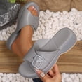 thumbnail image 6 of Bkhluea Women Buckle Strap Platform Wedge Sandals Slip On Comfortable Footwear For Casual Outdoor Party Daily Activities, 6 of 7