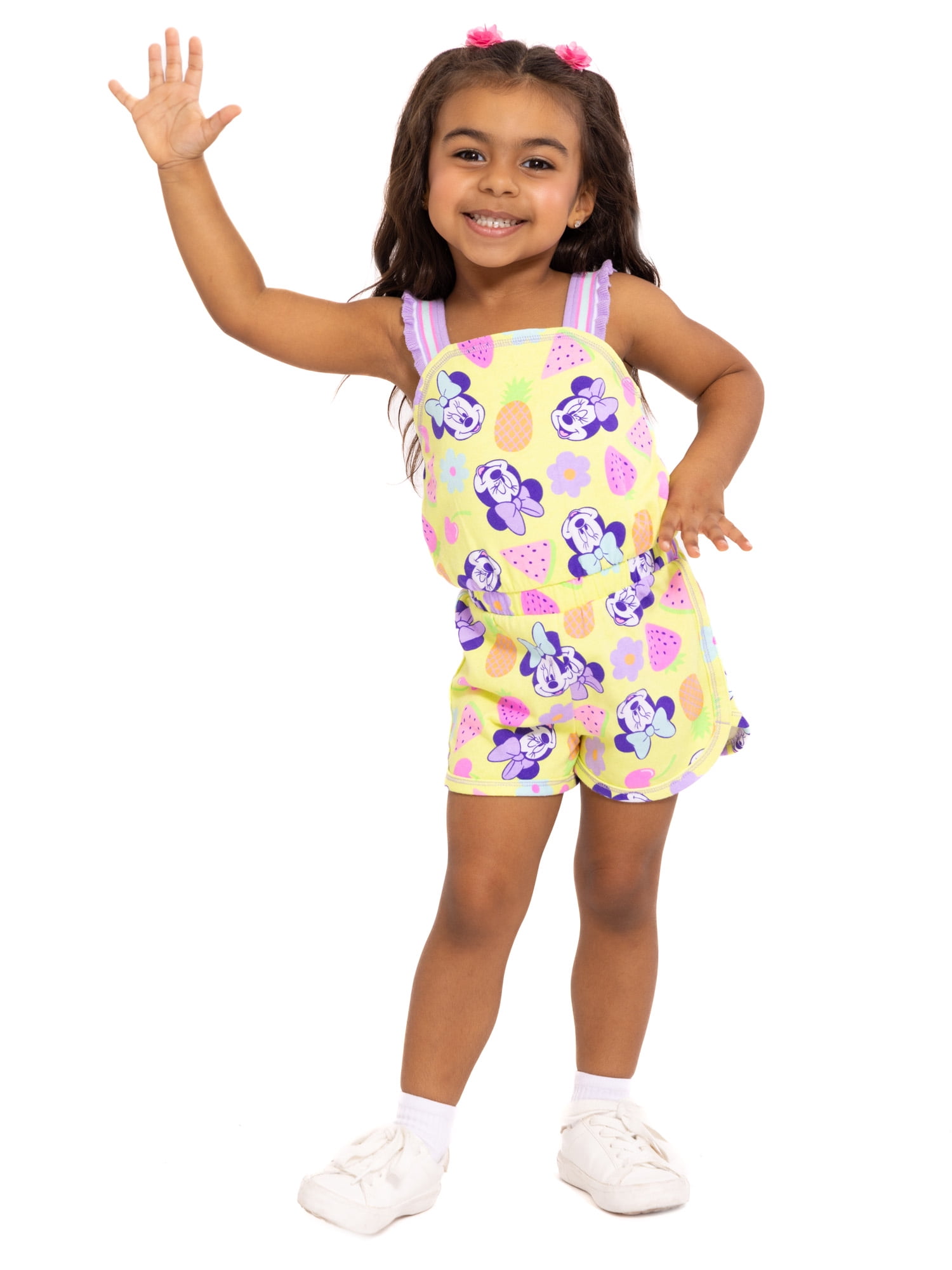 Minnie Mouse Toddler Girls Sleeveless Graphic Romper, Sizes 12M-5T