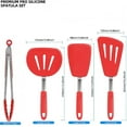 thumbnail image 4 of G-WELL Silicone Non-Stick Heat -Resistant Kitchen Cooking Spatula/Turners(Set of 4, Red), 4 of 7