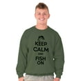 thumbnail image 5 of Keep Calm Fish On Fishing Enthusiast Men's Crewneck Sweatshirt Brisco Brands S, 5 of 6