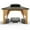 Brown, variant on 10x12ft Hardtop Gazebo Double Roof with Nettings and Curtains,Aluminum Frame Wood Grain Heavy Duty Galvanized Steel Outdoor Combined