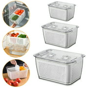 MINUS ONE 3-Piece Fresh Vegetable Fruit Storage Containers Fridge Food Storage Container