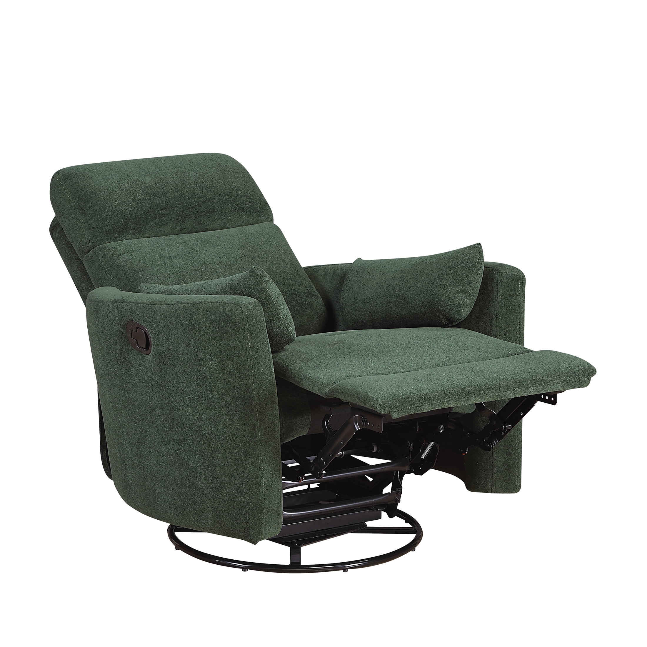 OakvillePark Allura Microfiber Swivel Glider Manual Reclining Chair, Green