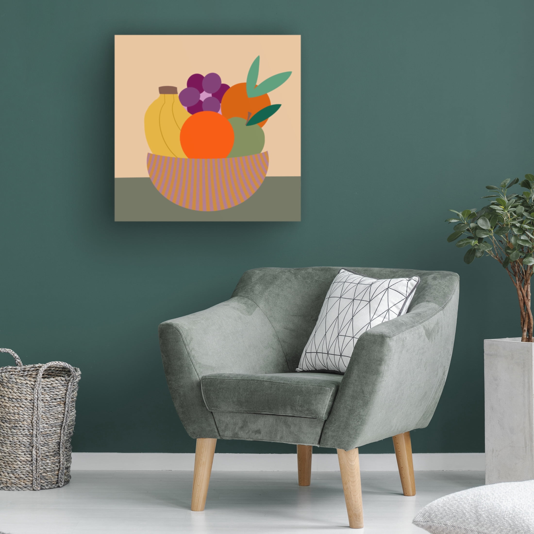 Trademark Fine Art Regina Moore Graphic Fruit Bowl IV Canvas Wall Art