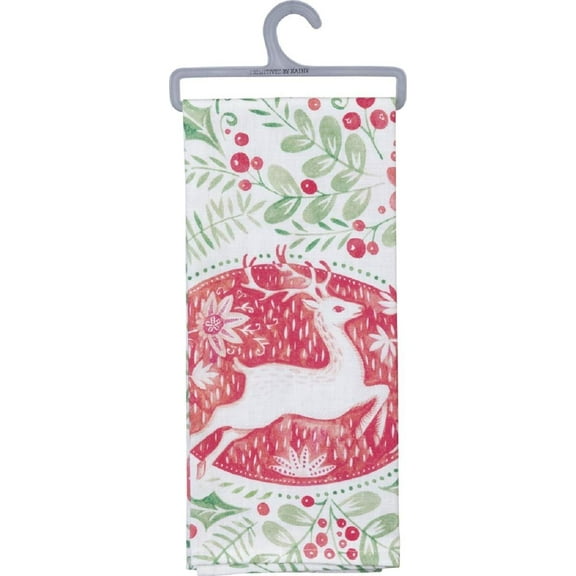 Primitives by Kathy Hand-Lettered Dish Towel, Deer