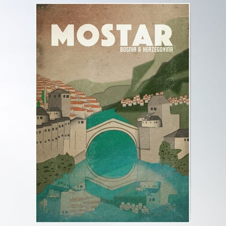 Mostar Vintage Travel Poster Poster, 8x12 UNFRAMED