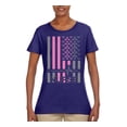 thumbnail image 2 of Nurse Flag Heartbeat Hero Caregiver Nurse Gift | Womens Independence Day Graphic T-Shirt, Purple, 2XL, 2 of 4