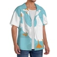 thumbnail image 2 of Fotbe Three White Geese Camisa Estampada de Manga Corta para Hombre, Casual de Verano, Estilo Playero, Sin Arrugas-Small, 2 of 5