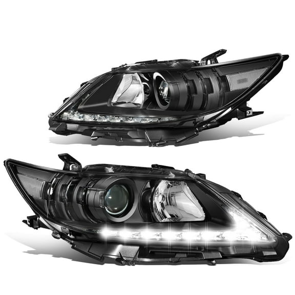 DNA Motoring For 13-15 Lexus ES350 ES300h LED DRL Black Clear Projector Headlight Lamps Pair