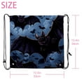 2pcs Drawstring Bag for Women Men,Water Resistant Cloudy Black Bat Gym