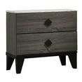 thumbnail image 1 of Table de Chevet de Chambre en Noyer Madelyn avec 2 Tiroirs et Dessus en Faux Marbre, 1 of 3