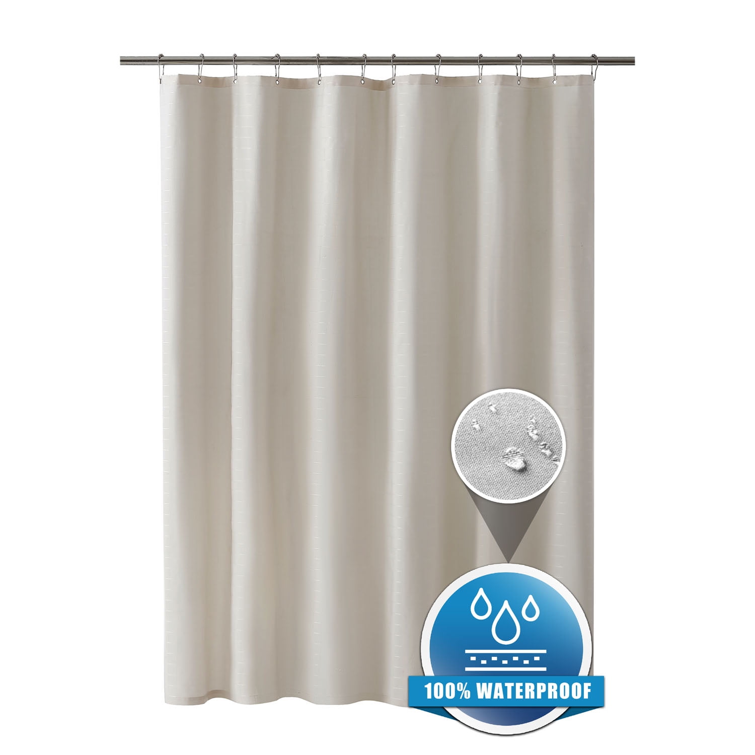 Clorox Premium Shower Curtain Liner - Grey Waterproof PEVA With Weighted Magnets, 72x72 Inches, Odor Resistant
