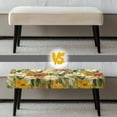 thumbnail image 5 of Jiueut Daisy Oil Painting Pattern Dining Bench Cover, Removable Rectangle Dining Chair Slipover Machine Washable Bench Seat Protection for Dining Room, Kitchen, Bedroom, 5 of 7