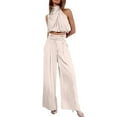 thumbnail image 2 of YHAJDS Women 2 Piece Lounge Set Summer Spaghetti Strap Tank Top Wide Leg Long Pants, 2 of 5
