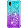 thumbnail image 2 of Samsung Galaxy A01 Core Case,Creativity Clear Gradient Quicksand Glitter Flowing Liquid Floating TPU Case Bling Diamond Sparkle Cover for Samsung Galaxy A01 Core JB Bluish Violet, 2 of 14