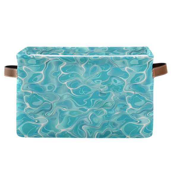 Beautiful Wave Storage Bins with Handle Fabric Organizer Basket Foldable Box 1 Pack 14.2x10.2x8.3