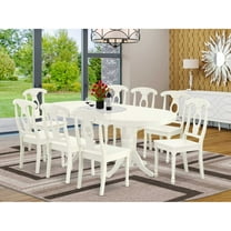 East West Furniture Dining Room Set Linen White, VAKE9-LWH-W