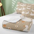 thumbnail image 4 of Erosebridal Goose Quilt King for Boys Girls, Tan Daisies King Coverlet Set, 3pcs 1 Bedspread and 2 Pillowcases, 4 of 7