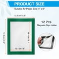 thumbnail image 2 of 4 x 6 Inch Magnetic Sign Holder, 12Pcs Self-Adhesive Magnetic Border Wall Mount Picture Frames Document Holder for Wall Window Home Office Store Poster, Green, 2 of 7