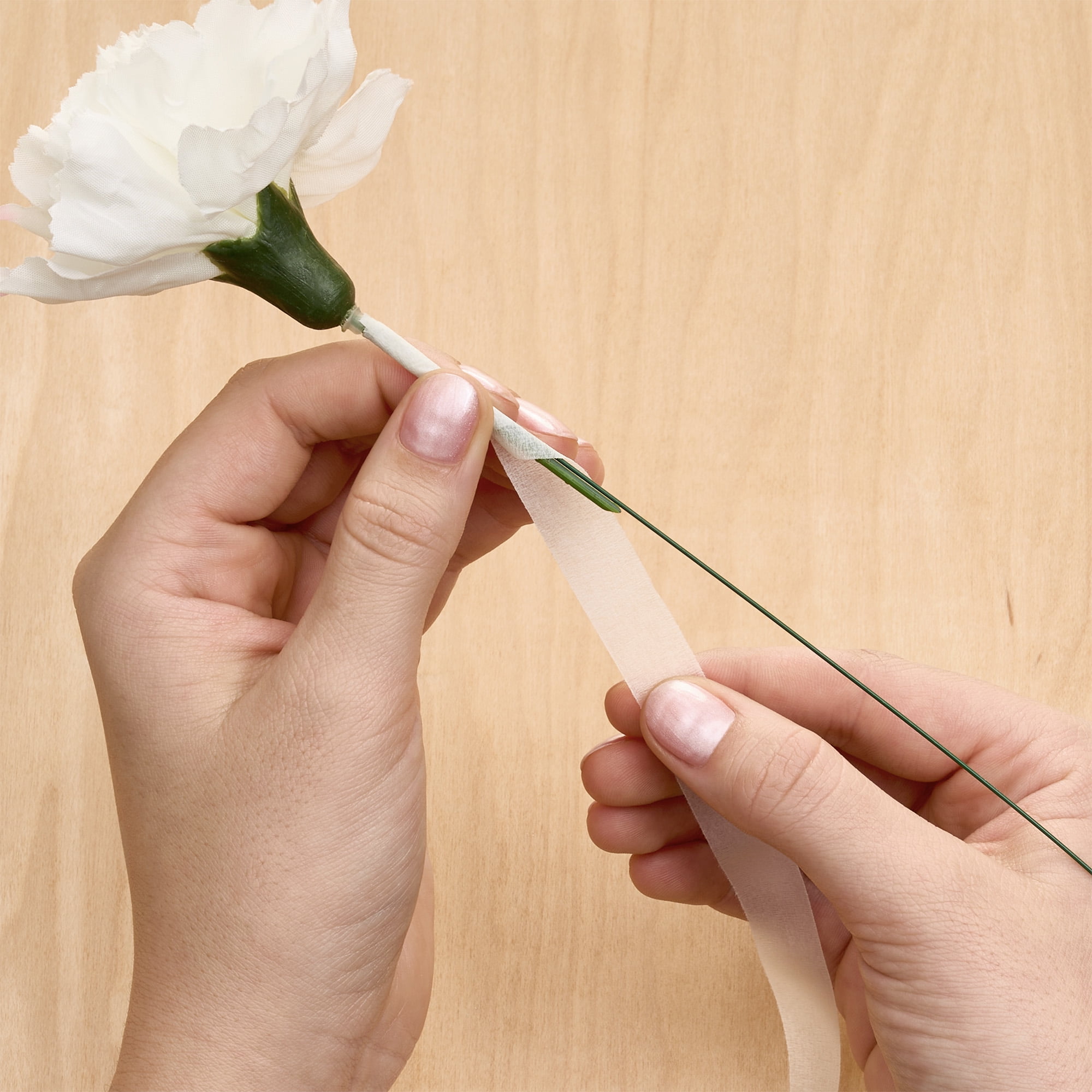 FloraCraft Floral Tape, 0.5 in x 60 ft, White, Paper, 1 Roll