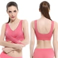 thumbnail image 5 of Sujetador deportivo inalámbrico con hebilla cruzada en la parte delantera y ajuste push up de encaje Chaleco de yoga para dormir Sujetador de espalda de belleza de talla grande, 5 of 5