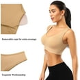 thumbnail image 6 of 3 Pack Sports Bras for Women,Seamless Comfortable Bras Set with Removable Pads for Sleep,Pull on Closure,Black+White+Nude,M, 6 of 8