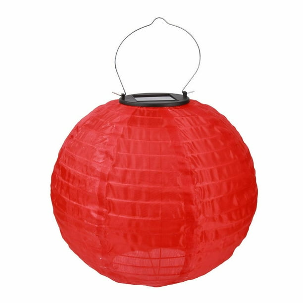 Faroles Lámpara de linterna solar LED 2x30cm Decoración al aire libre Luz colgante roja Likrtyny Para estrenar