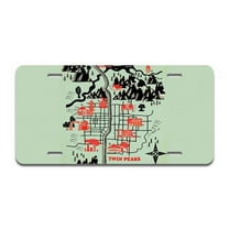 Twin Peaks Map Aluminum License Plate