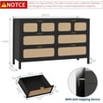 thumbnail image 2 of 6 Drawer Dresser, Rattan Dresser for Bedroom with Metal Handles, Farmhouse Wood Storage Chest of Drawers for Bedroom, Living Room, Hallway, Entryway, 2 of 7