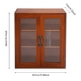 thumbnail image 2 of Wood Storage Cabinet 3-Tier Storage Cupboards Double Door Pantry Cabinet Brown, 2 of 17
