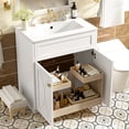 thumbnail image 2 of Miekor Furniture 30" Bathroom Vanity with Ceramic Sink Combo, Modern Freestanding Storage Cabinet with Gold Handles, Soft Closing Doors 23717, 2 of 12