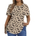 thumbnail image 2 of Fantaslook Blouses for Women Pleated Short Sleeve Tunic Tops Dressy Casual Summer Shirts, 2 of 9