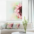 thumbnail image 1 of Belle Aquarelle de Tournesol Rose - Œuvre Murale sur Toile de Fleurs, 1 of 4